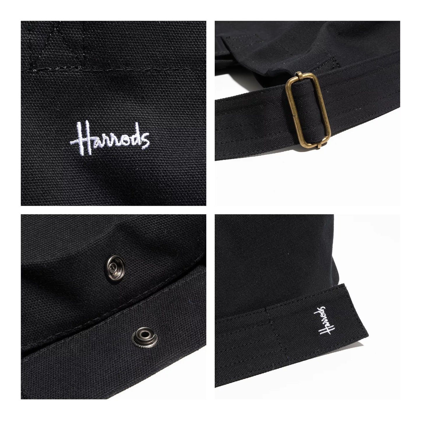 Stylish Large Canvas Shoulder Bag with Embroidery and Long Strap