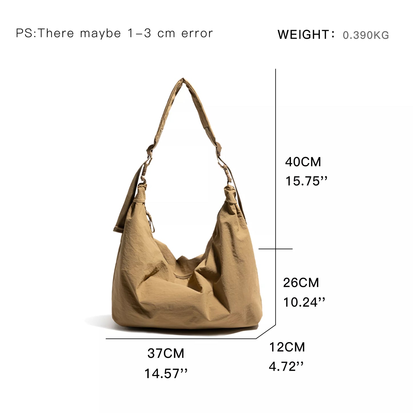 Classic Korean Style Nylon Shoulder Bag