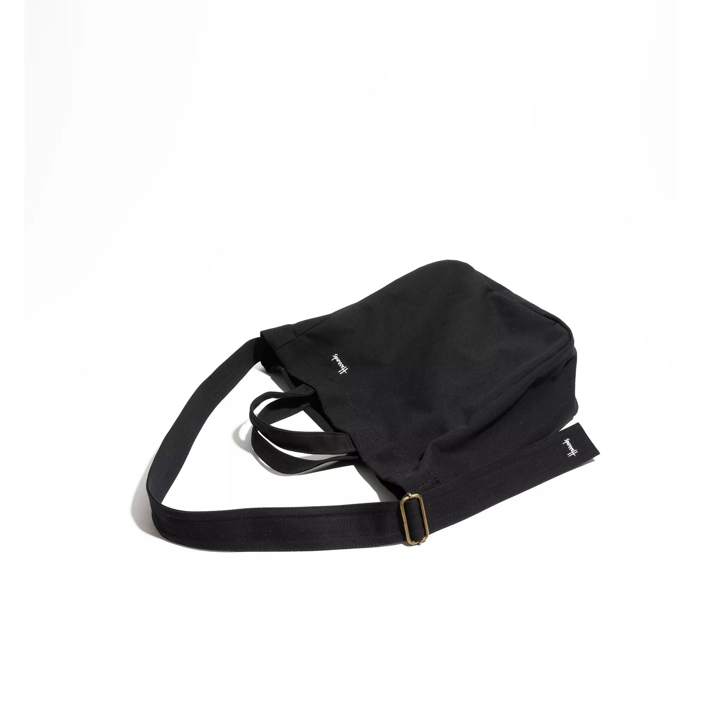 Stylish Large Canvas Shoulder Bag with Embroidery and Long Strap