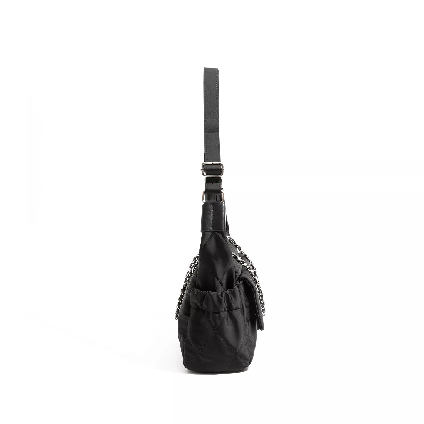 Women’s Diamond Lattice Nylon Shoulder Bag for Everyday Use