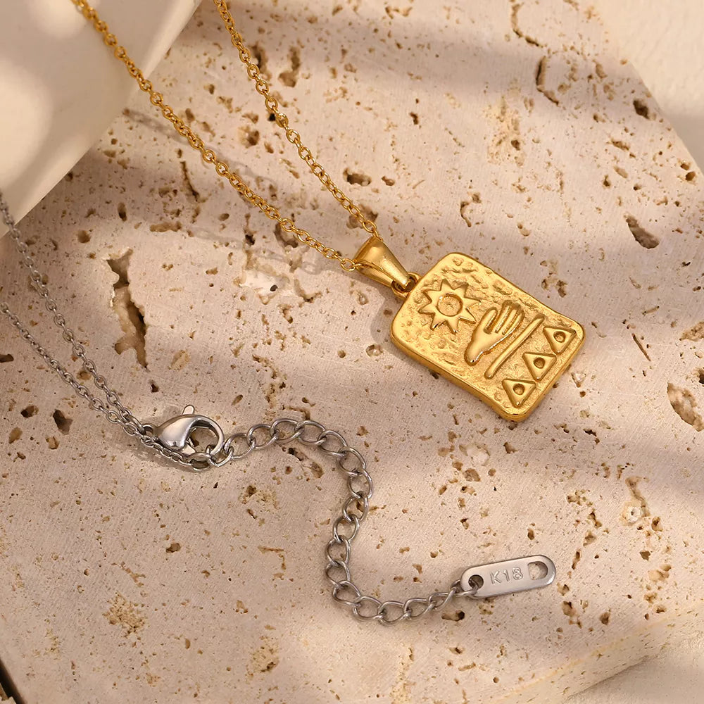 Gold Plated Sun Pendant Necklace