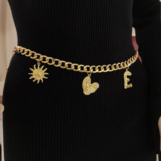 Elegant Retro Metal Waist Chain Belt for Women
