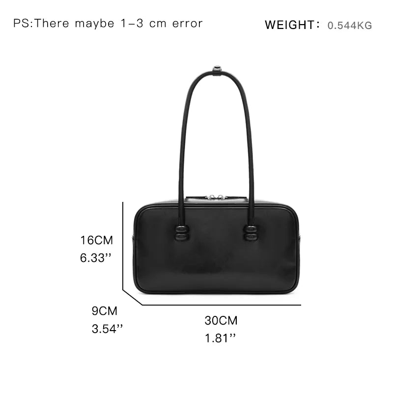 Genuine Leather Classic Bowling Hobo Handbag – Women’s Fashion Shoulder Bag