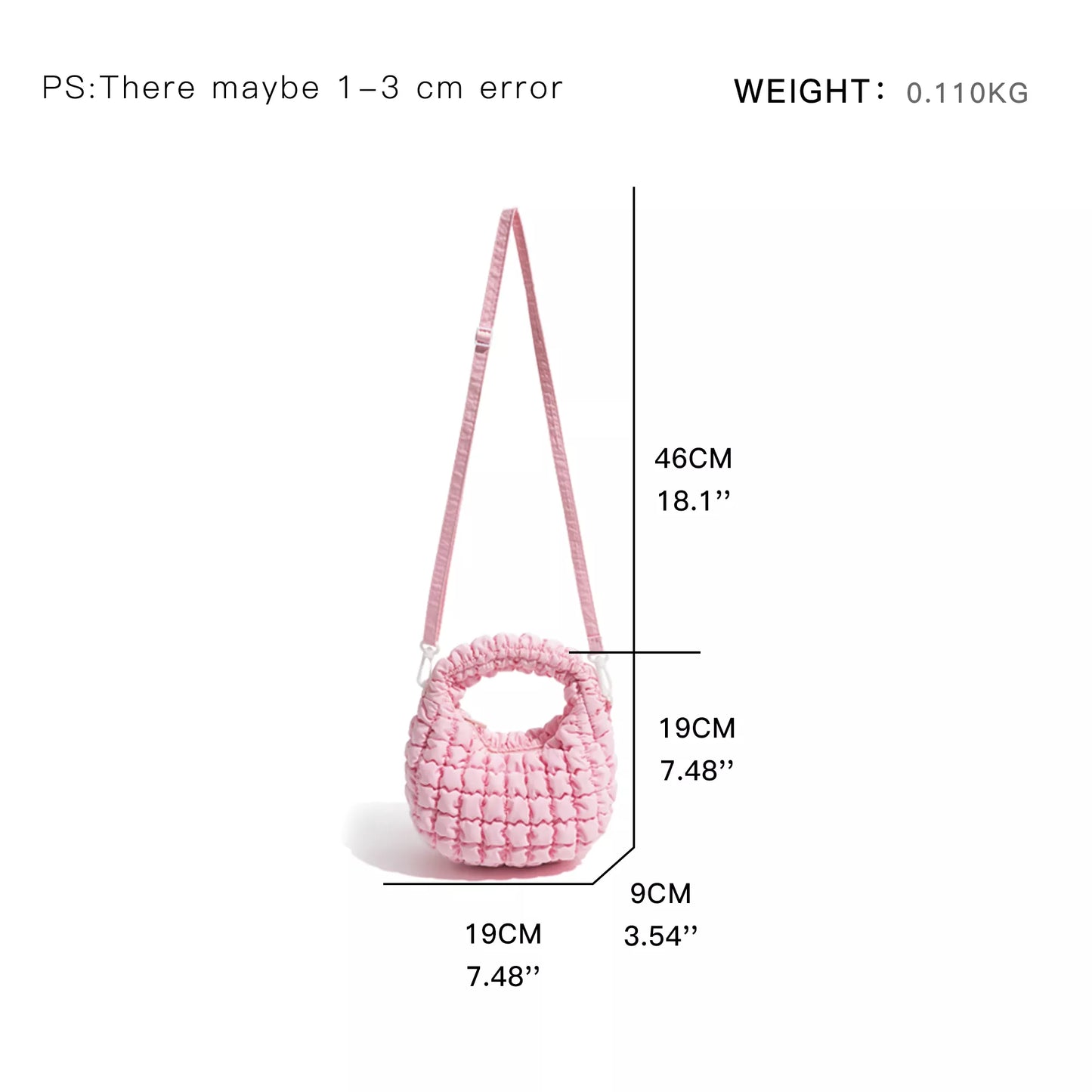 Fluffy Padded Down Pleated Tote Handbag