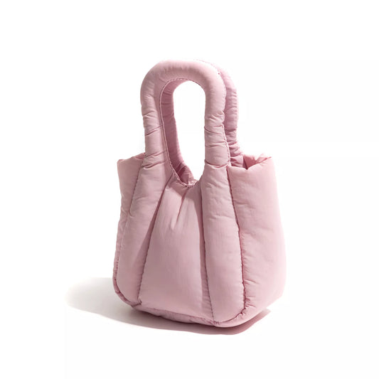 Cotton Fluffy Padded Down Tote Handbag
