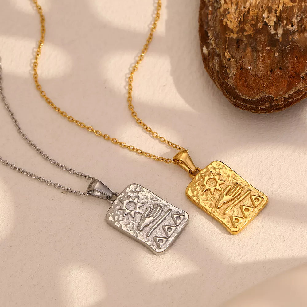 Gold Plated Sun Pendant Necklace