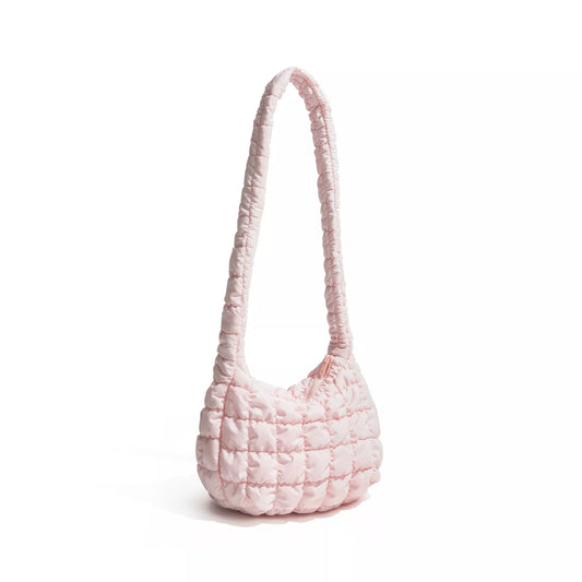 Nylon Padded Down Crossbody Satchel – Versatile & Stylish Shoulder Bag for Women