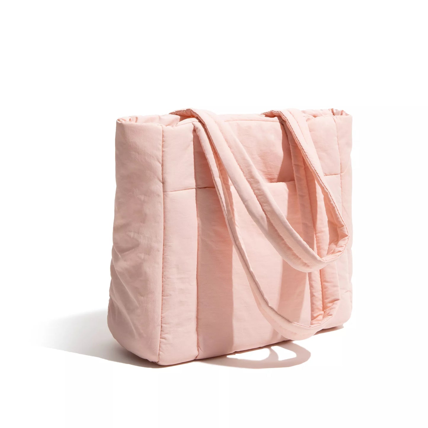 Large Capacity Nylon Tote Handbag with Padded Design and Cotton Straps
