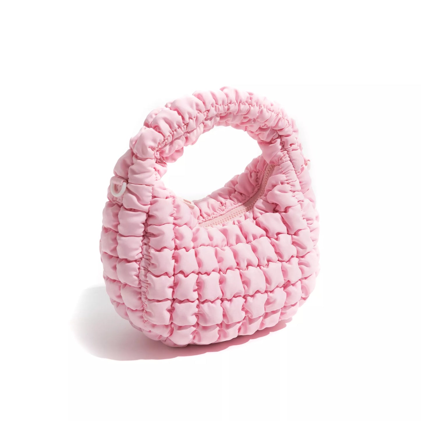 Fluffy Padded Down Pleated Tote Handbag