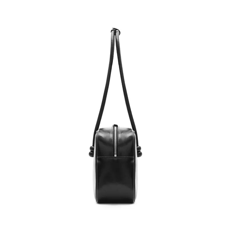Genuine Leather Classic Bowling Hobo Handbag – Women’s Fashion Shoulder Bag