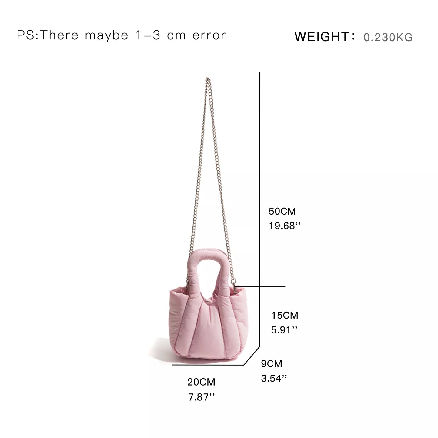 Cotton Fluffy Padded Down Tote Handbag