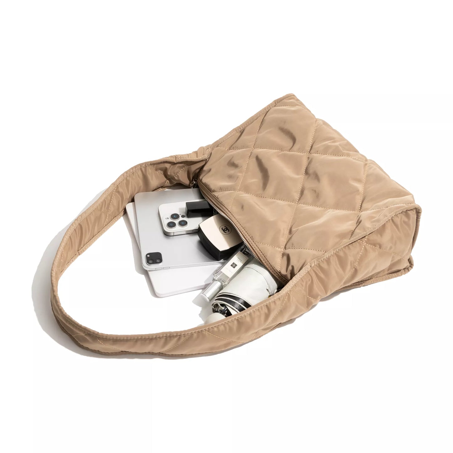 Large Capacity Diamond Lattice Quilted Shoulder Bag