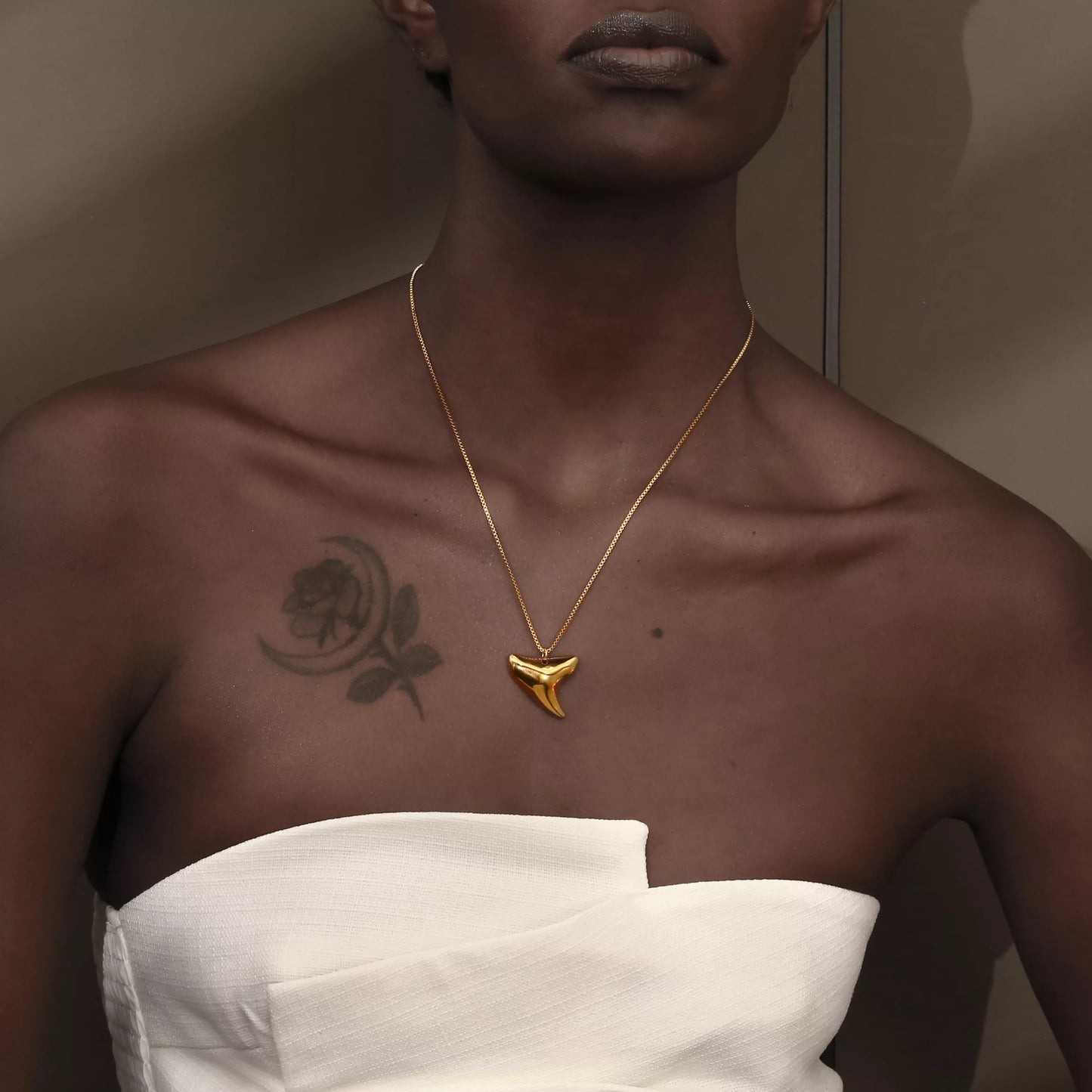 Gold Plated Irregular Triangle Pendant Necklace for Women