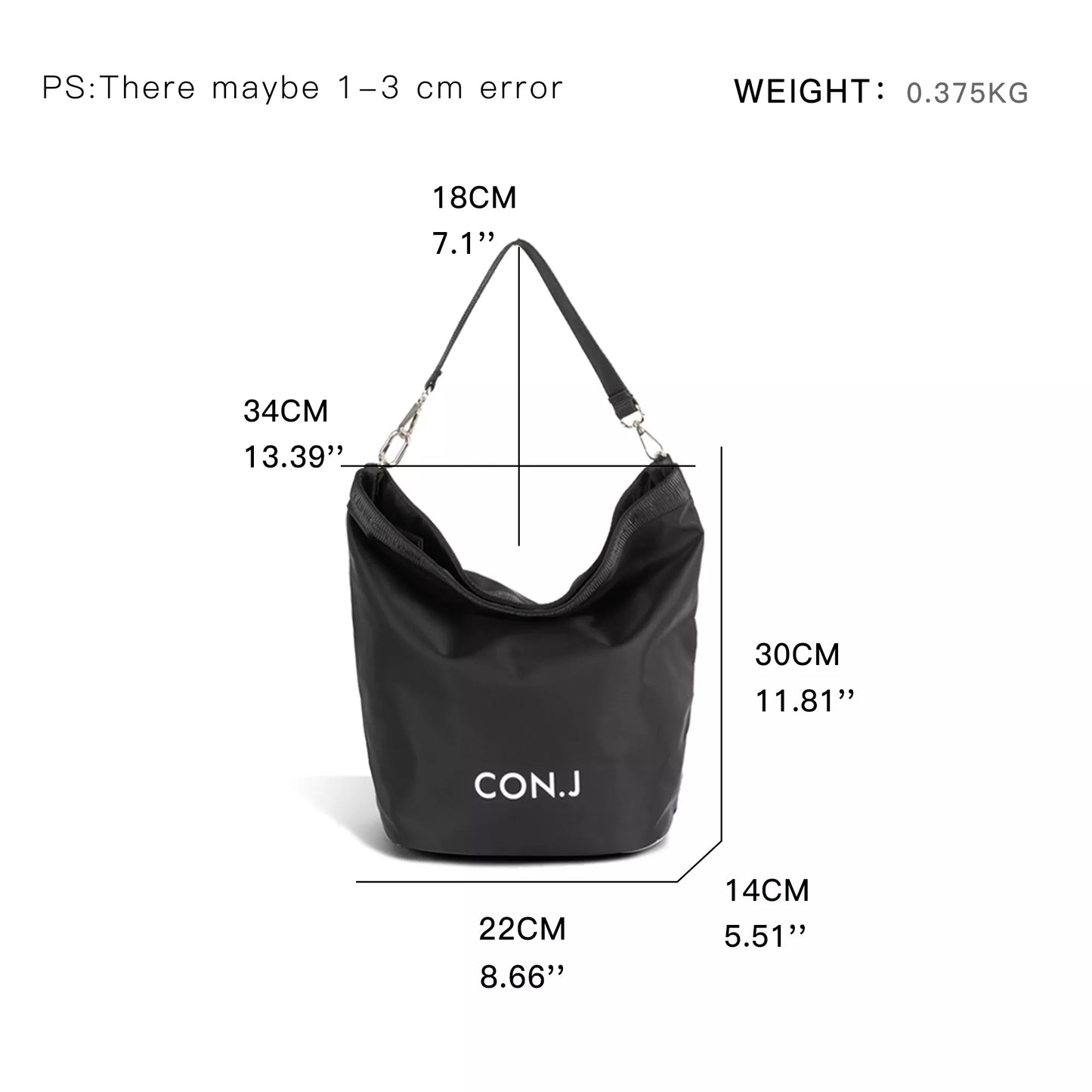 Women’s Versatile Bucket Bag with Removable Strap and Oxford Cloth Design
