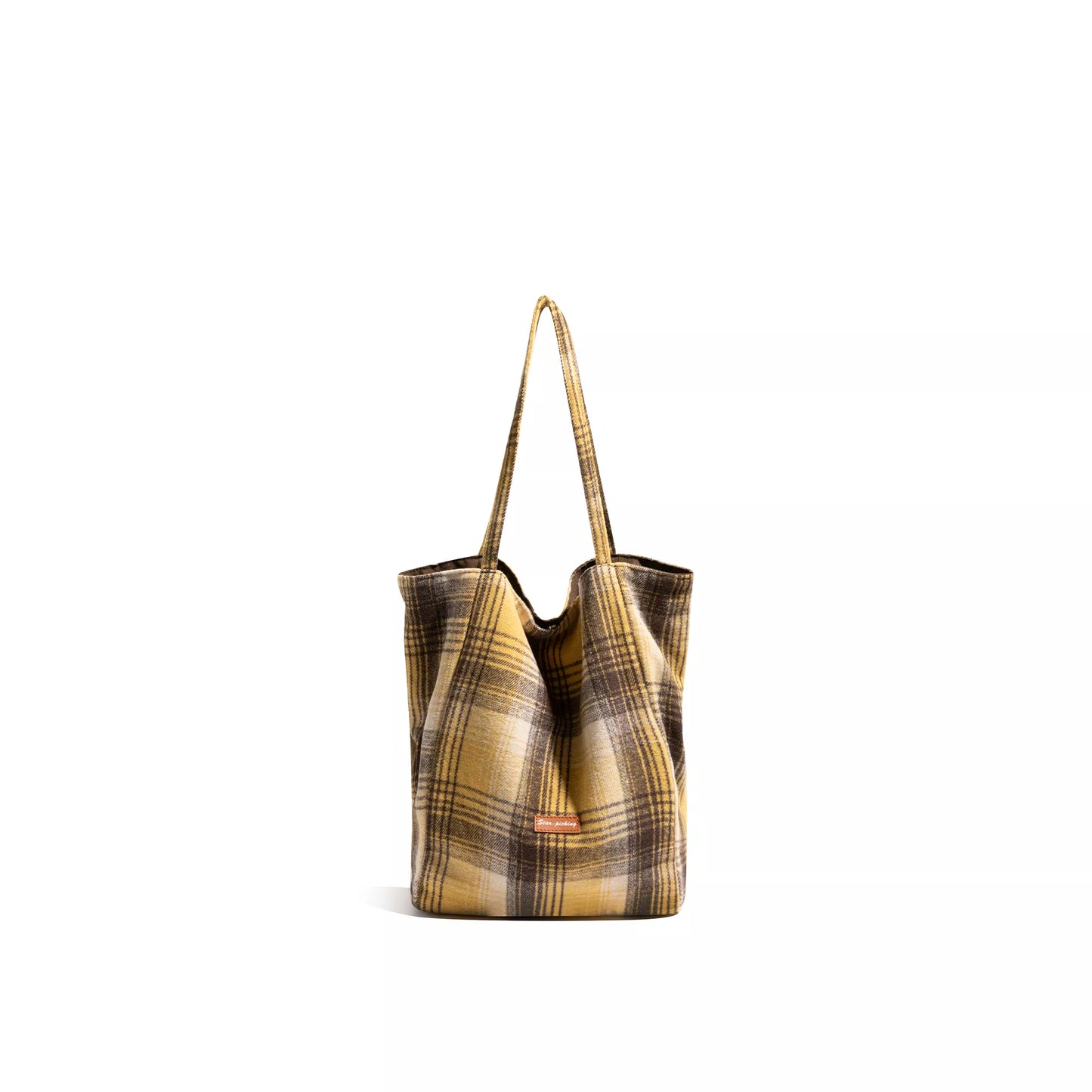 Vintage Plaid Felt Shoulder Bag