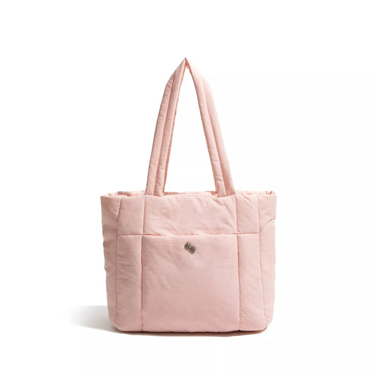 Large Capacity Nylon Tote Handbag with Padded Design and Cotton Straps