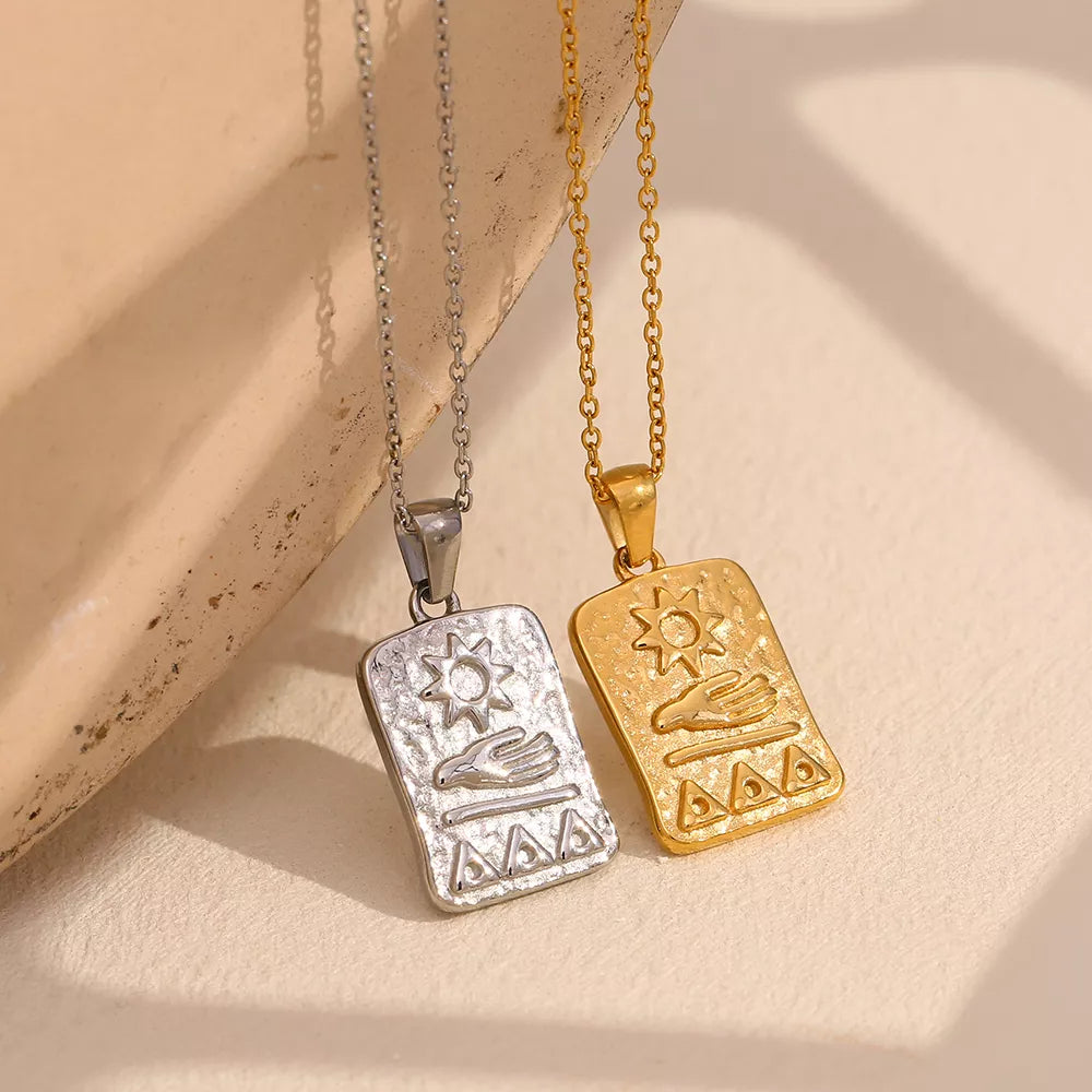Gold Plated Sun Pendant Necklace