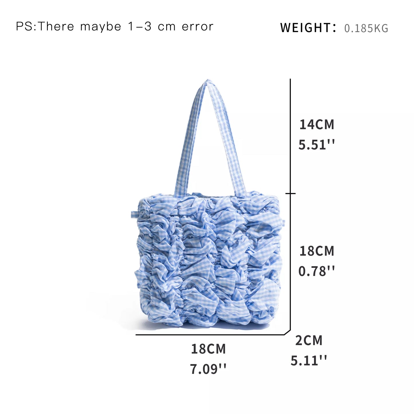 Stylish Wrinkled Small Square Nylon Handbag – Lightweight & Versatile