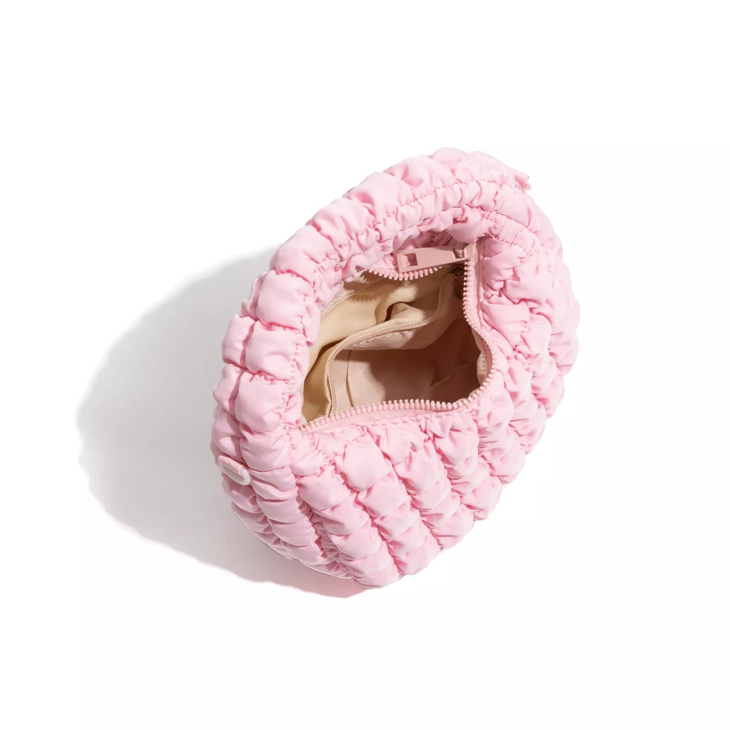 Fluffy Padded Down Pleated Tote Handbag