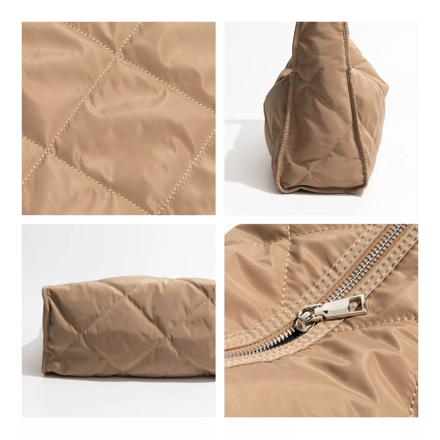 Large Capacity Diamond Lattice Quilted Shoulder Bag