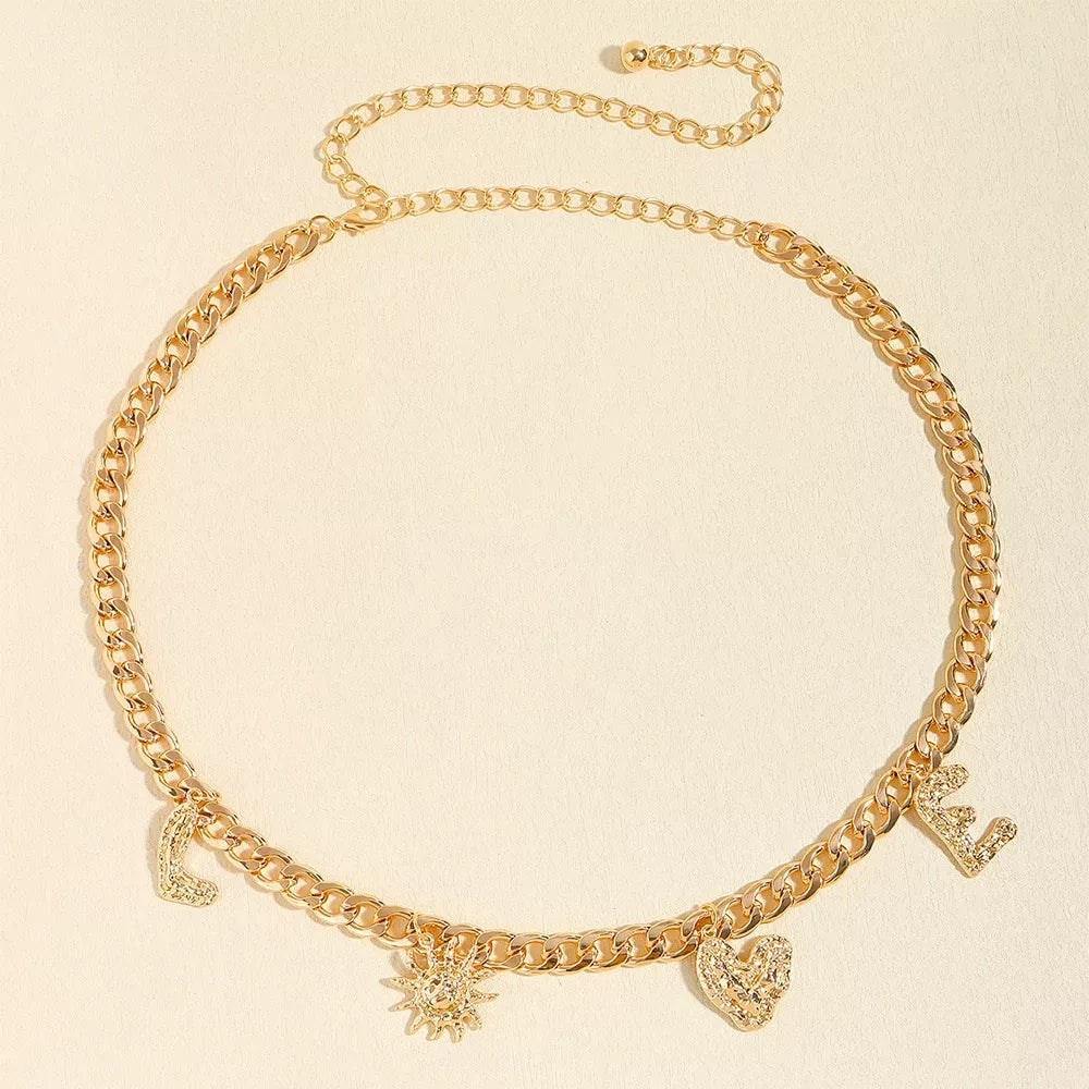 Elegant Retro Metal Waist Chain Belt for Women