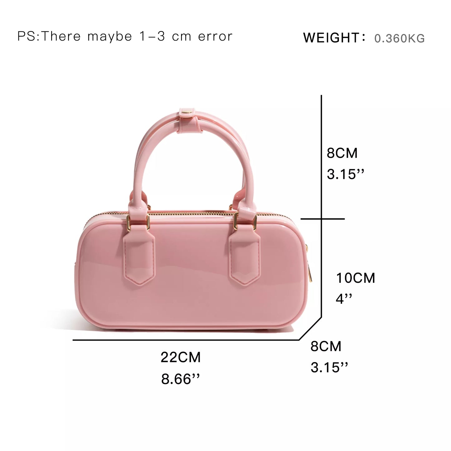 Fashion Jelly PVC Waterproof Hobo Handbag with Removable Strap