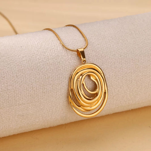 Simple Gold Pendant Necklace for Women