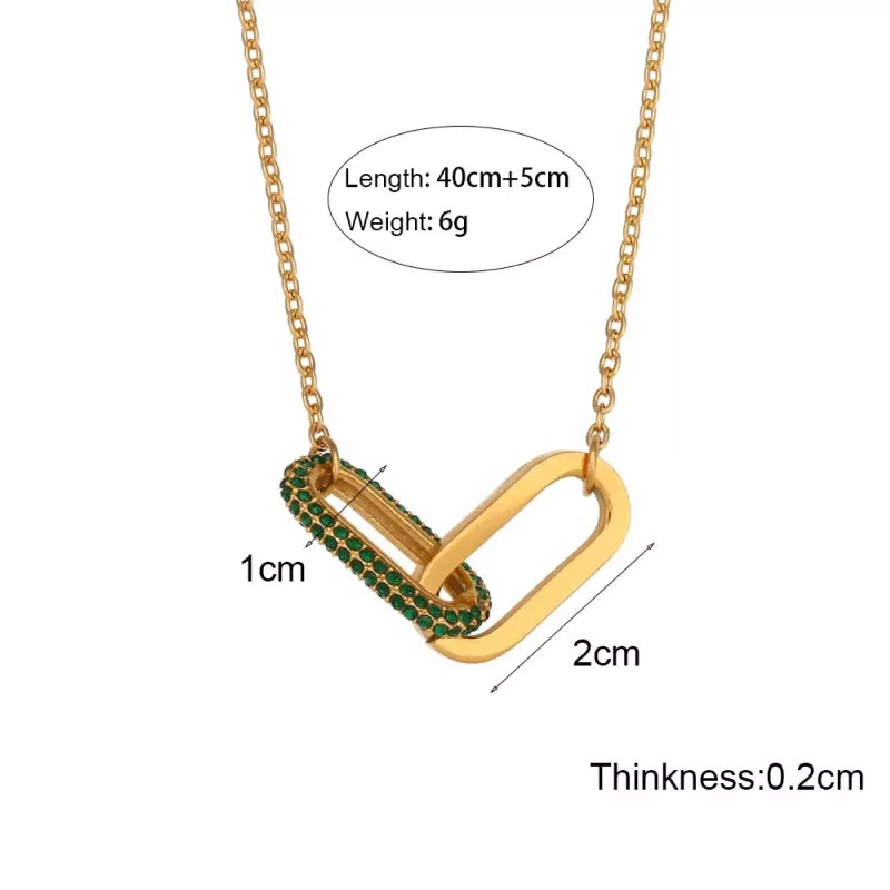 Modern geometric clip-on pendant necklace